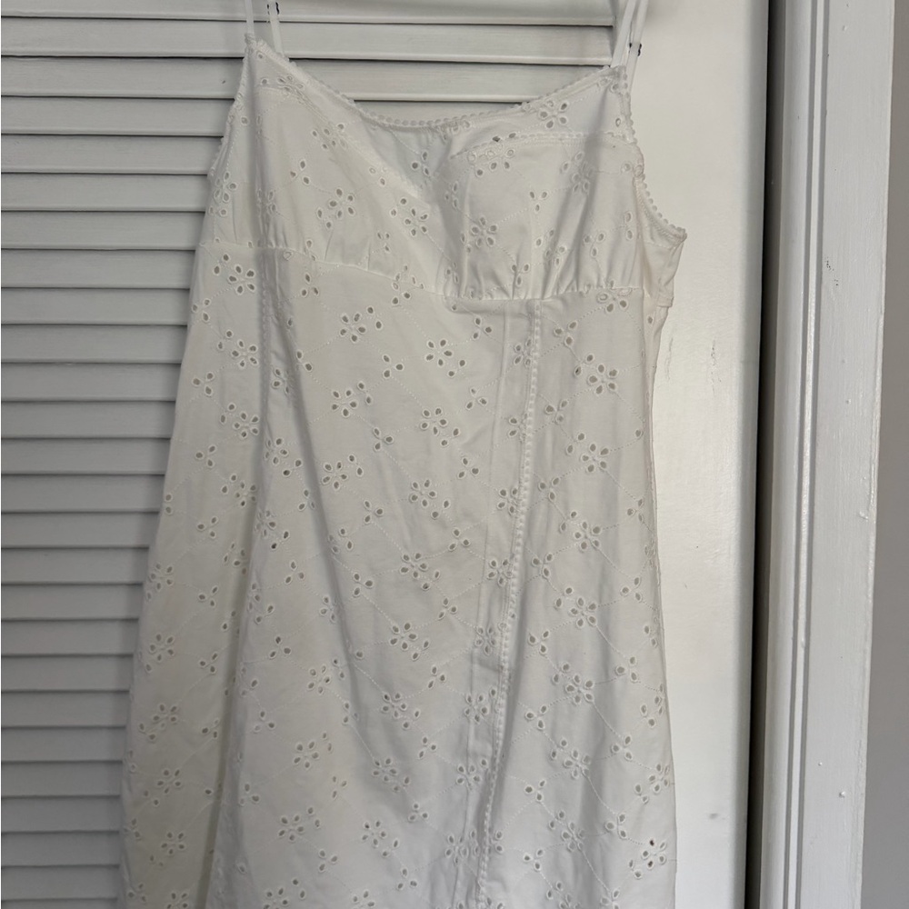 Free People White Eyelet Mini Sundress